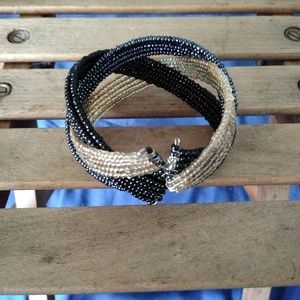 Blue, white, black bracelet.